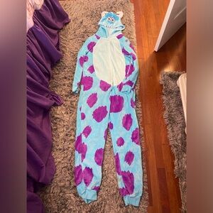 Adult disney monsters inc sully zip up onesie pj